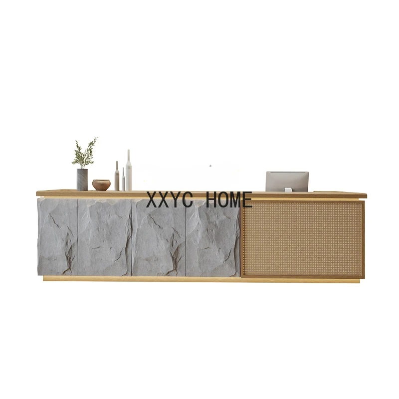 

Магазин одежды в китайском стиле для отеля, бара, кассира, стол из ротанга для йоги, ванночка для ног, Клубная стойка регистрации