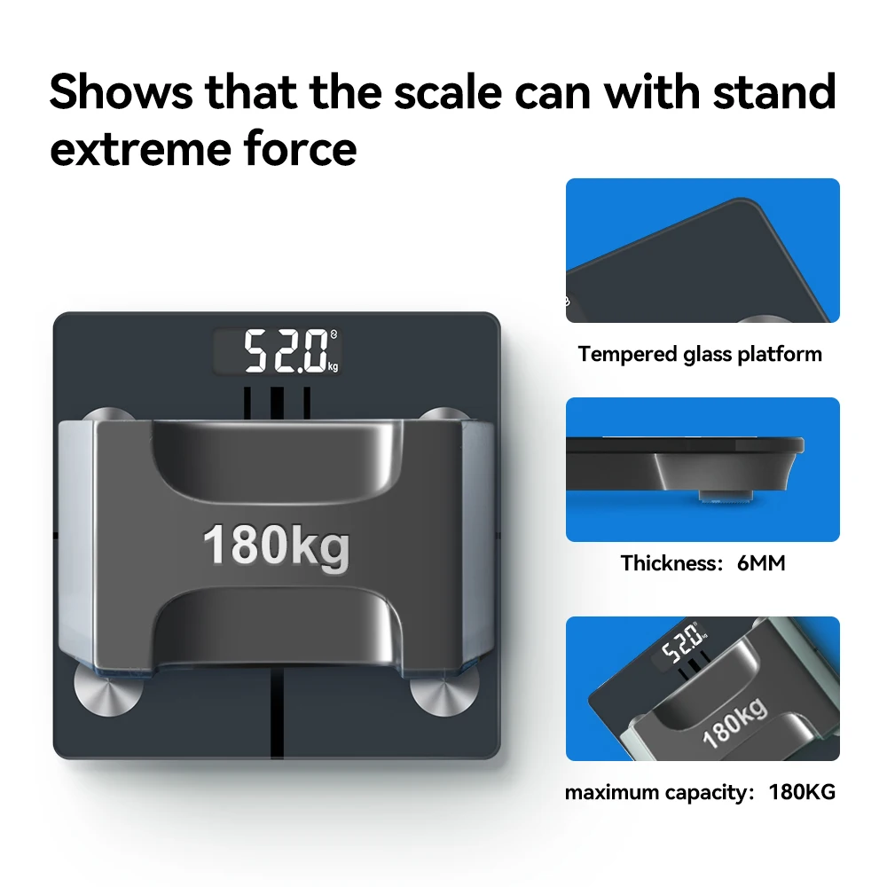 Digital Bathroom Scale for Body Weight and Composition Health Analyzer with Smart Bluetooth APP to Monitor Body Fat, BMI, Muscle 2