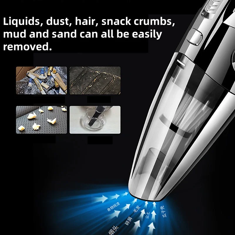 Car Vacuum Cleaner 120W Wireless Handheld Vacuum Cleaner Strong Suction Auto Vaccum Cleaning