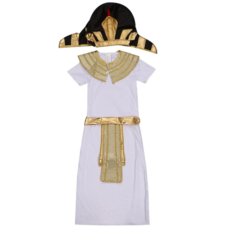 Kids Cosplay Costume Ancient Egyptian King Pharaoh for Halloween Ball Historical Theme Party