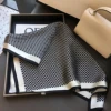 New Elegant Soft Satin Square Scarf For Women Stylish Round Ring Print Versatile Bandana Elegant Style Sunscreen Headscarf 5