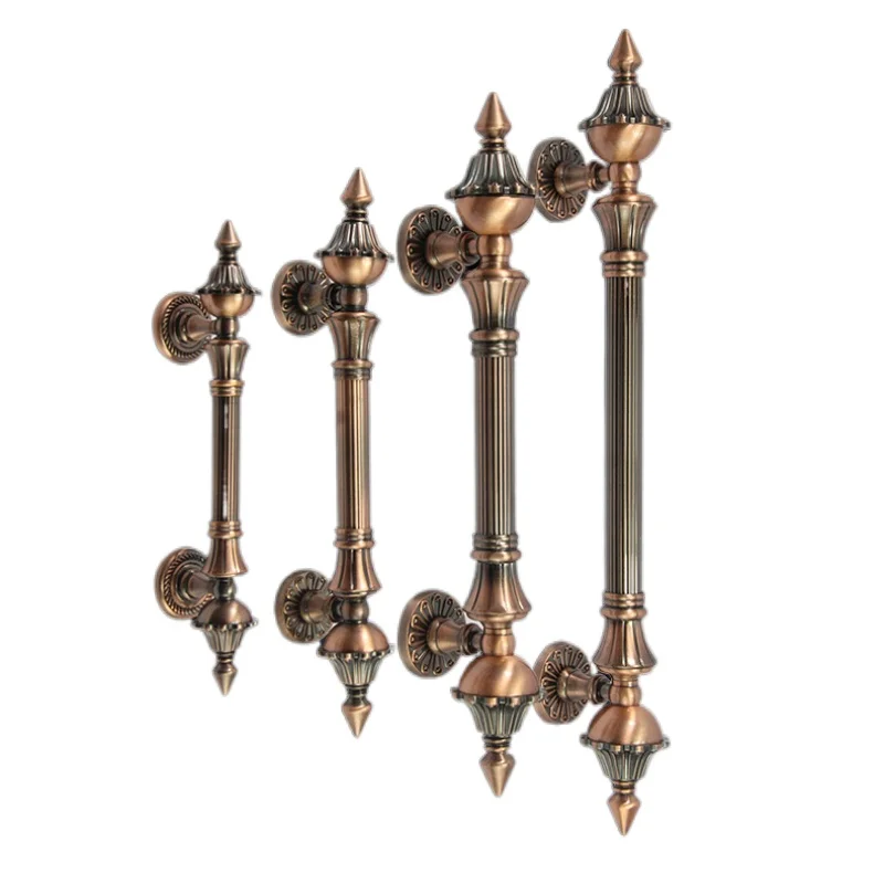 Door Handles Antique Zinc Alloy 280-550mm Length Handle Door Pull Bronze Gate Hotel Entrance Shopping Mall 1pcs