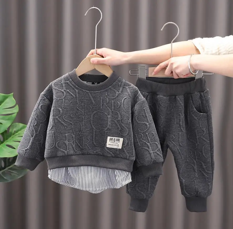 

Toddler Baby Boy Outfits Clothes Spring Autumn Foreign Printed Long Sleeve Sweatshirt and Pants Kids Sportwear Boys Tracksuits