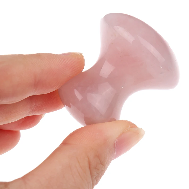 

Инструмент для массажа грибов и сухожилий Guasha, натуральный розовый кварц, Акупунктура для лица и ног