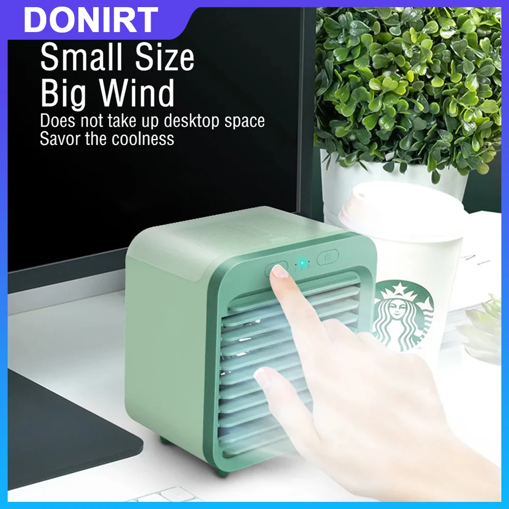 

Donirt 2024 New Portable USB Chargeable Mini 3 Gear Air Conditioner Cooler Fan Air Conditioner Air Cooling Office Desktop Fan