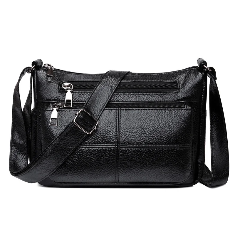 Bag female 2022 new fashion women's shoulder bag soft leather texture messenger bag middle aged