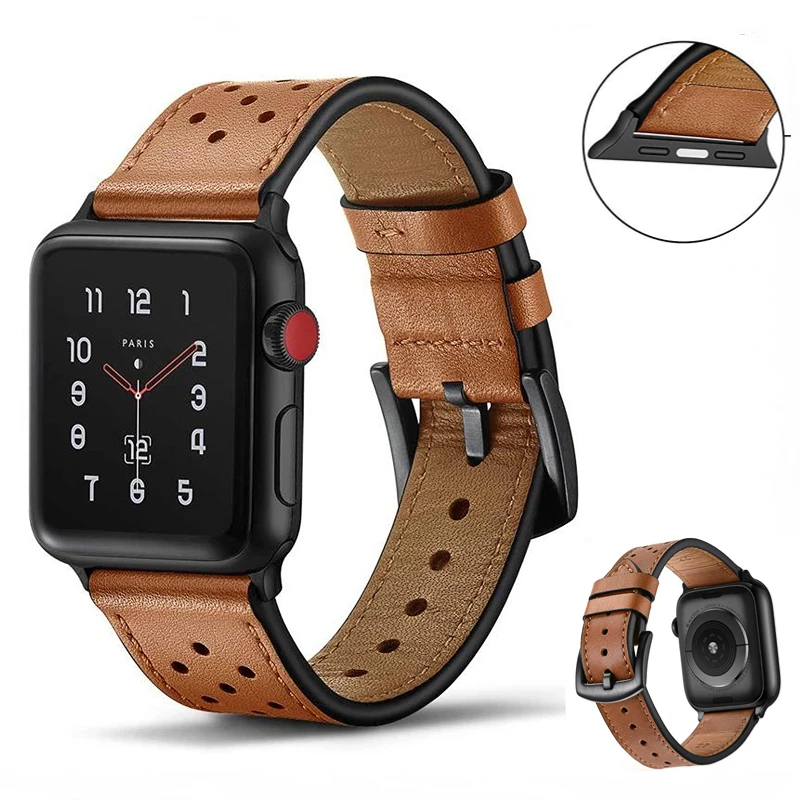 

Leather strap for Apple watch 8 7 45mm 41mm Ultra 49mm Smart watch replacement bracelet band for iwatch6 5 4 3 SE 44mm 42mm 40mm