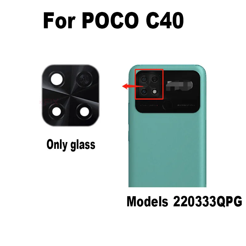 

Original For Xiaomi Poco C40 Back Camera Glass Rear Camera Lens With Glue Adhesive 220333QPG