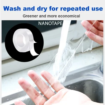 다기능 양면 접착 테이프 방수 재사용 가능한 벽 스티커 투명색 강력 접착제 자동차 욕실 주방