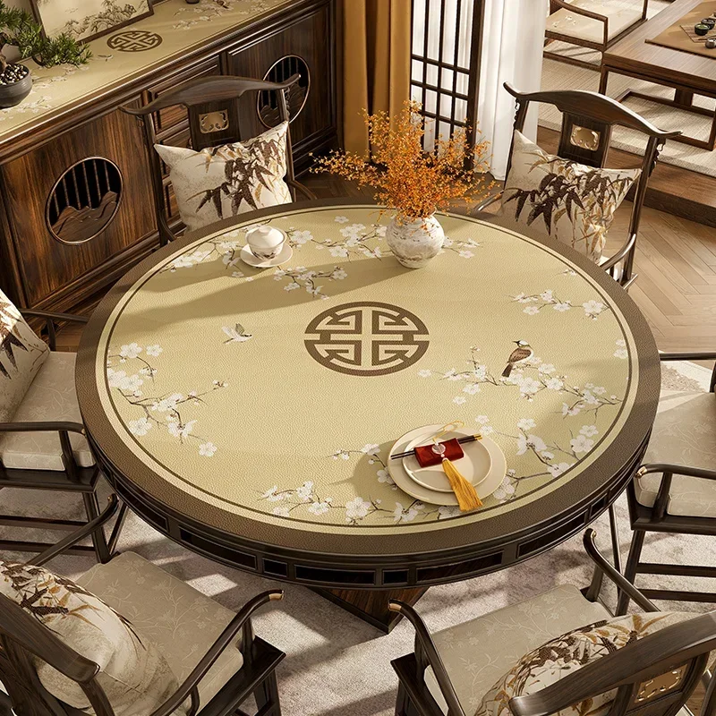 

QQ8009 PVC Imported dining table cloth with oil proof, waterproof, light luxury and high-end feel, rectangular tablecloth with