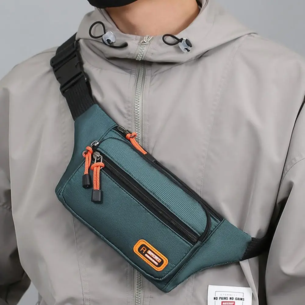Nylon Männer Taille Tasche Brust Tasche Große-kapazität Wasserdichte Sport Handy Tasche Outdoor Reise Anti-diebstahl Business Kassierer brieftasche – Detail 12