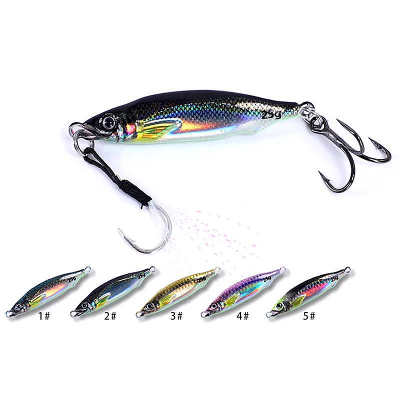 

3D Long Cast Jig Fishing Lure 10g 15g 20g 25g Shore Jigging Sea Fishing Slow Jig Micro Jigg Ultra Slim Laser Artificial Bait