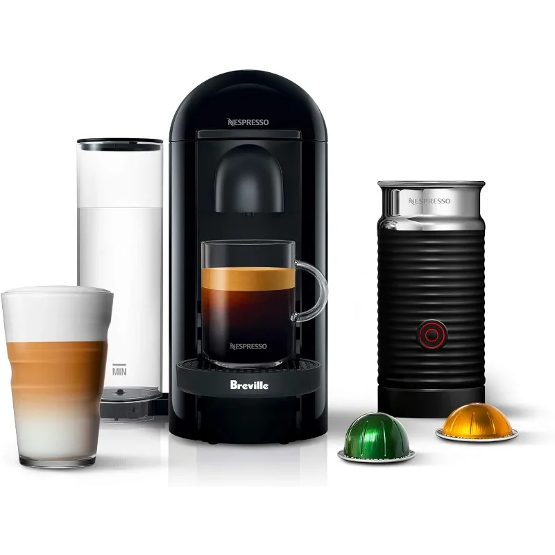 

Кофемашина Nespresso VertuoPlus от Breville с пенообразователем для молока, 60 жидких унций, Черная