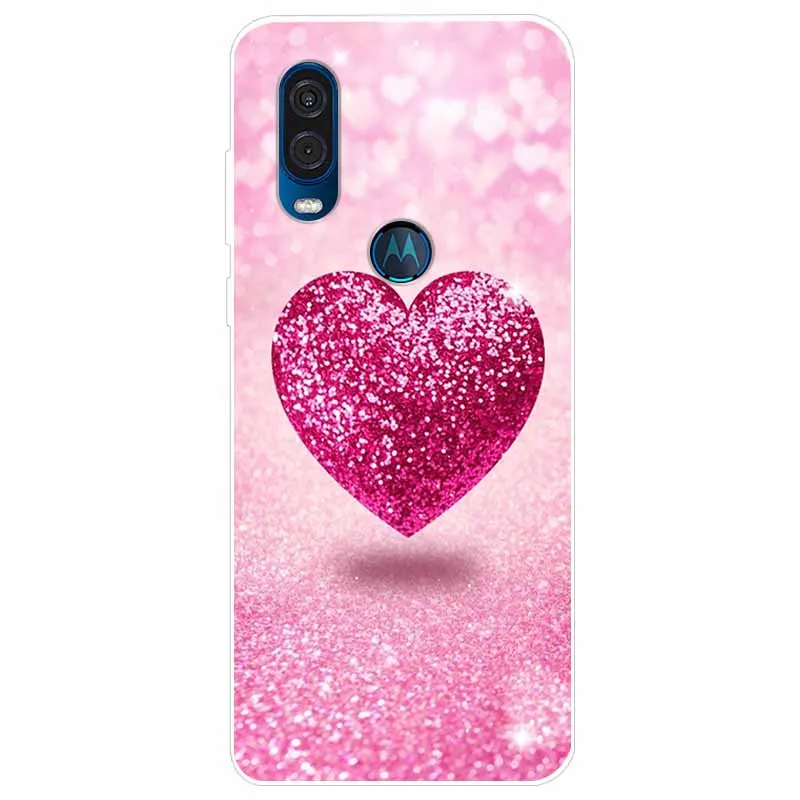 Elegant Marble Design Soft TPU Back Cover for Moto One Vision/Macro/Action