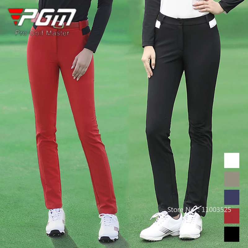 

PGM Autumn Women Fleece Golf Pants Ladies Elastic Slim Sport Trousers Women High Waist Casual Pants Winter Warm Golf Sweatpants