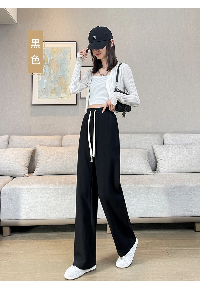 trousers for women Women Chic Office Wear Straight Pants Vintage High  Ladies Trousers Baggy Korean 2022 Spring/Summer/Autumn Wide Leg Female fashion clothing