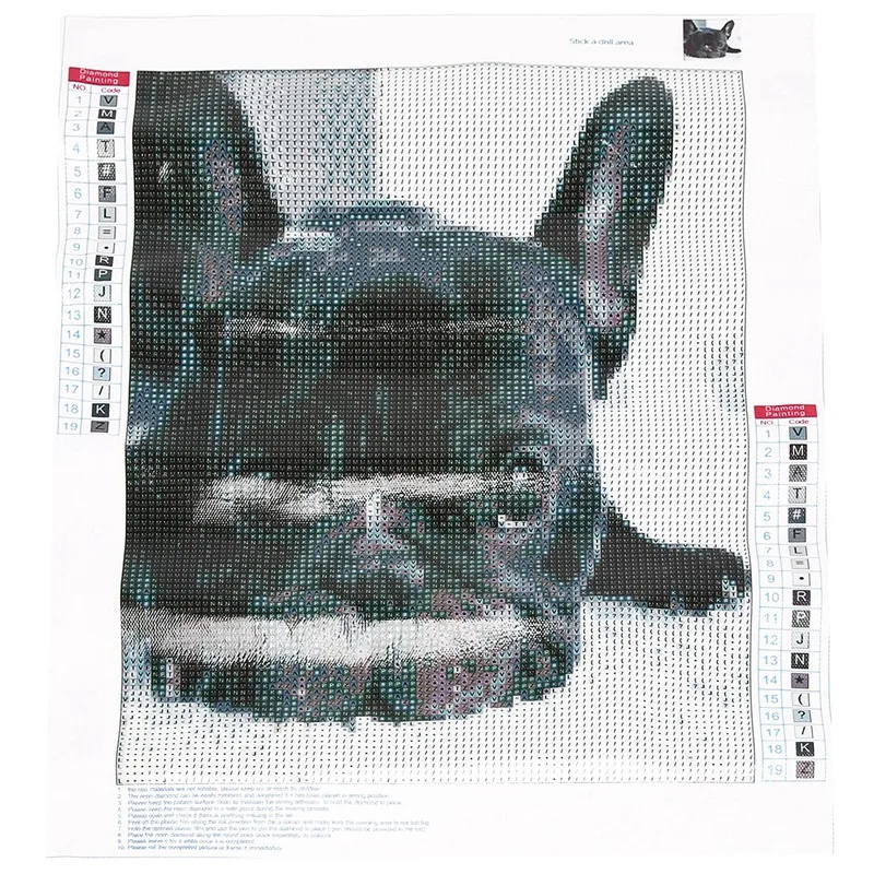 

Акция! 5D алмазная живопись «сделай сам», вышивка крестиком, маленькие черные головки собаки, полная Алмазная вышивка, французский бульдог, Круглый Алмаз, щенок