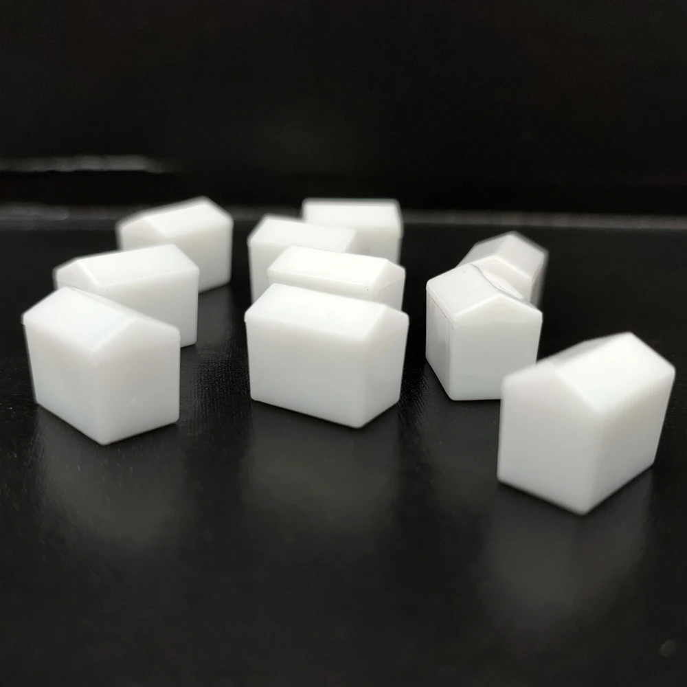 10PCS 14*10*12MM  White Plastics House Chess Pieces For Token Mark Board Game DIY Accessories 3
