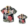 Seaside Holiday Dad-son Matching Summer Shirt Beach Style Short-sleeved Flower Shirt Family Matching Shirts Dad and Son Shirts 2