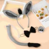 1 Set of Donkey Costume Props Including Donkey Ear Headband Tail Bowtie and Nose Decor 4