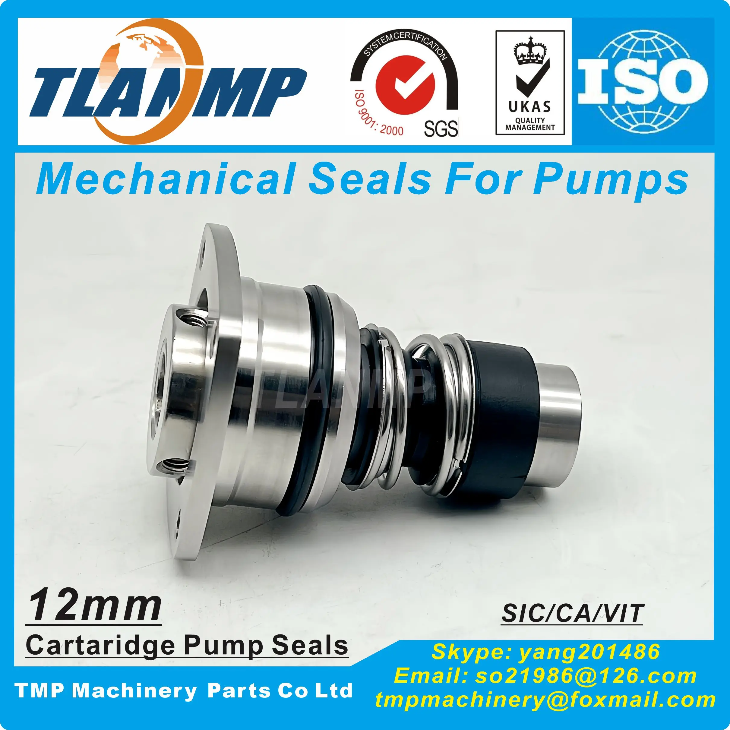 S2-12 카트리지 기계식 씰, 샤프트 12mm, EBA-RA EVMS 1/3/5 펌프용