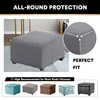 Square Footstool Cover Stretch Polar Fleece Ottoman Cover Sofa Footrest Stool Slipcover for Living Room Furniture Protector Case 4