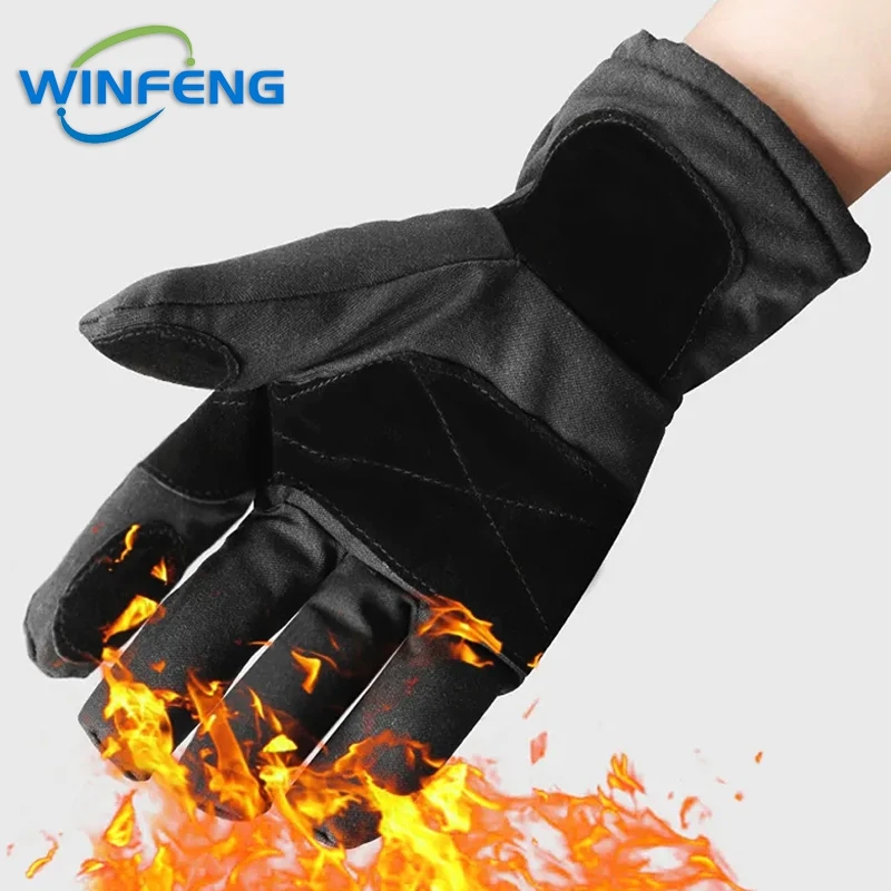 Wear-Resistance Non-slip Thicken Safety Gloves work gloves protective gloves flame retardant gloves Fire Proof 3M Reflective Strap Fire Resistant For Firefighter