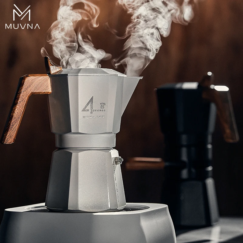 MUVNA Espresso Moka Pot 2/4 Cup Stovetop Espresso Percolator
