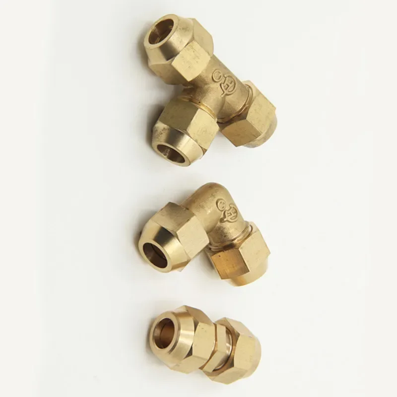 Pipe Fitting Flared copper pipe fittings Tube OD 6/8/10/12/14/16/19mm Brass Connector Fitting