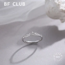 100% Solid 925 Sterling Silver Crown Open Shinning Rings For Women Gold Plated Trendy Retro Anillos Party Gifts Accessories