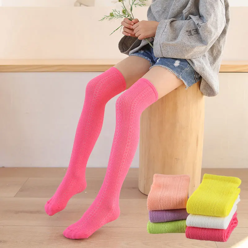 Children's Stocking  Knee High Socks for Girls 2022 Spring Summer  Kids Pantyhose Teenager School Students White Stockings