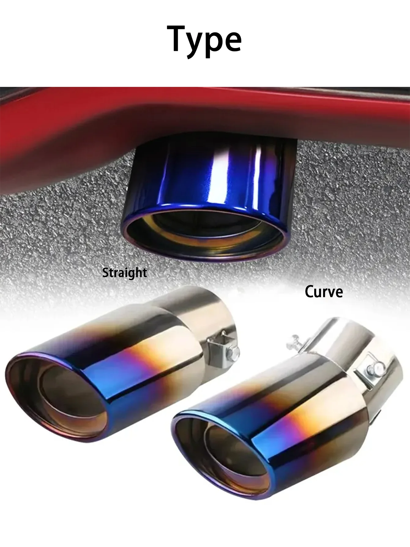 Universal Car Rear Modification Parts Exhaust Pipe Tip Black Stainless Steel Remus Titanium Exhaust Tip Round Black Tail Pipe Car Accessory