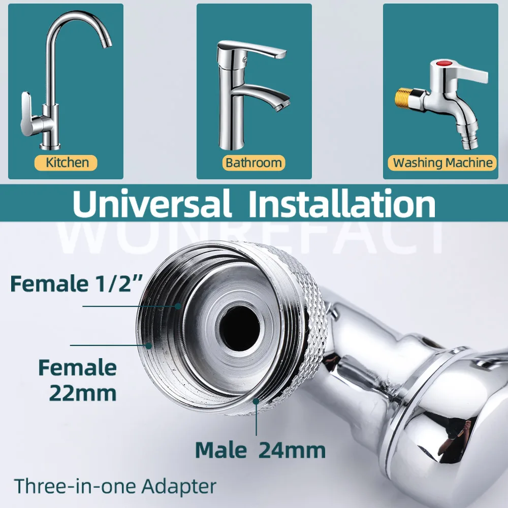 Gold mechanical arm universal faucet face wash basin splash proof extension connector can be rotated bathroom Fauce water nozzle 6
