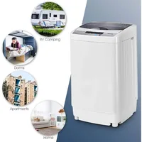 Giantex Full-Automatic Washing Machine Portable 1.34 Cu.ft Laundry Washer Spin with Drain Pump, with LED Display 12 Lbs Capacity 2