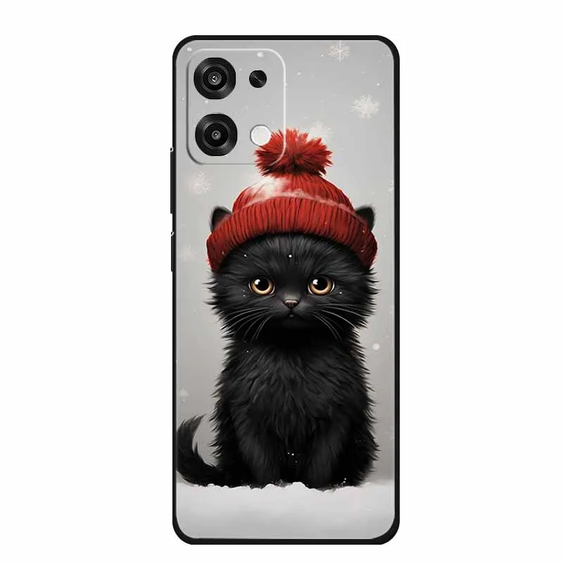 Slim Black Silicone Soft Phone Case with Colorful Design – Durable Back Cover