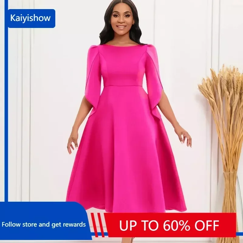 

Осенние элегантные африканские платья для женщин, Африканское платье миди из полиэстера с рукавом 3/4 для свадебной вечеринки, африканская одежда Дашики