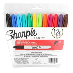 Eco - Friendly Fine Point Permanent Marker Pen Set - 12/24 Vibrant Colors (12colors)