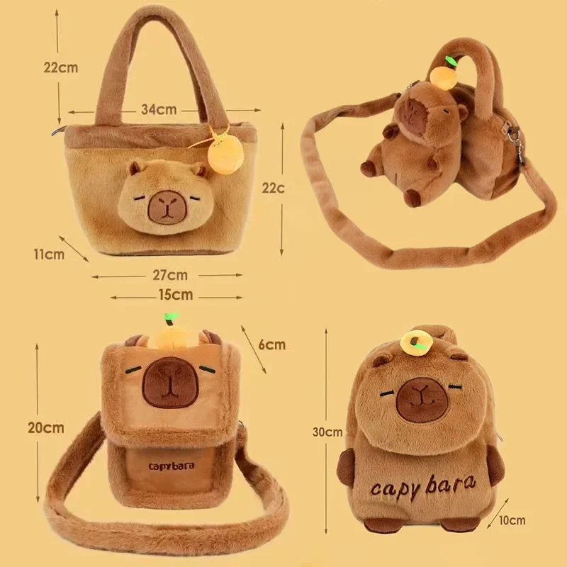 1-4PC New Capybara Plush Bag Kapybara Shoulder Bag Crossbody Mobile Phone Children's Birthday Gift Holiday Party Favours
