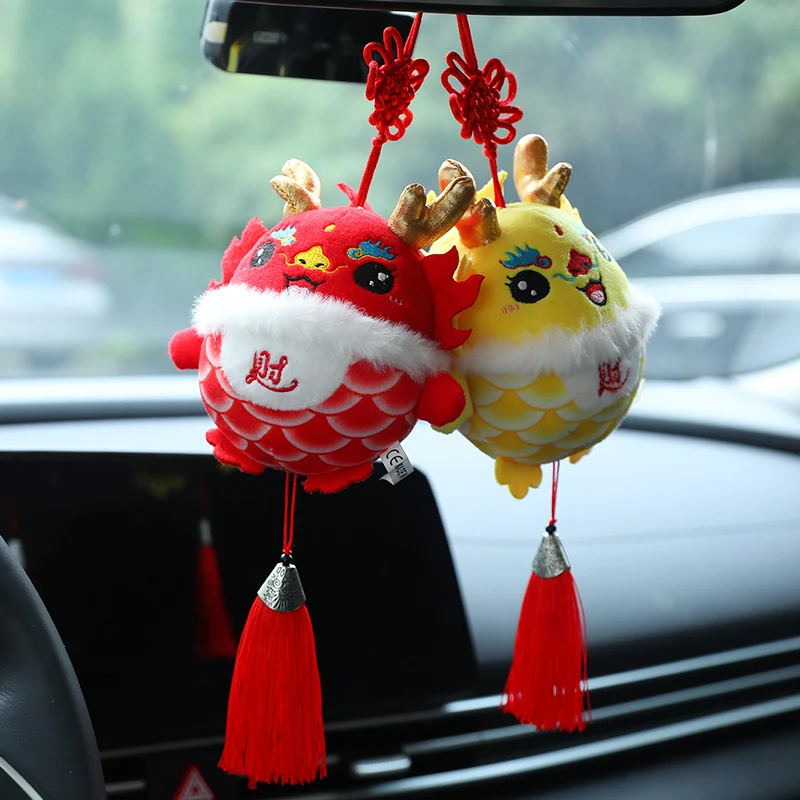 

New Year Chinese Zodiac Ball Shape Dragon Plushies Doll Kawaii Red Yellow Dinosaur Plush Toys Soft Stuffed Animal for Kids Gifts