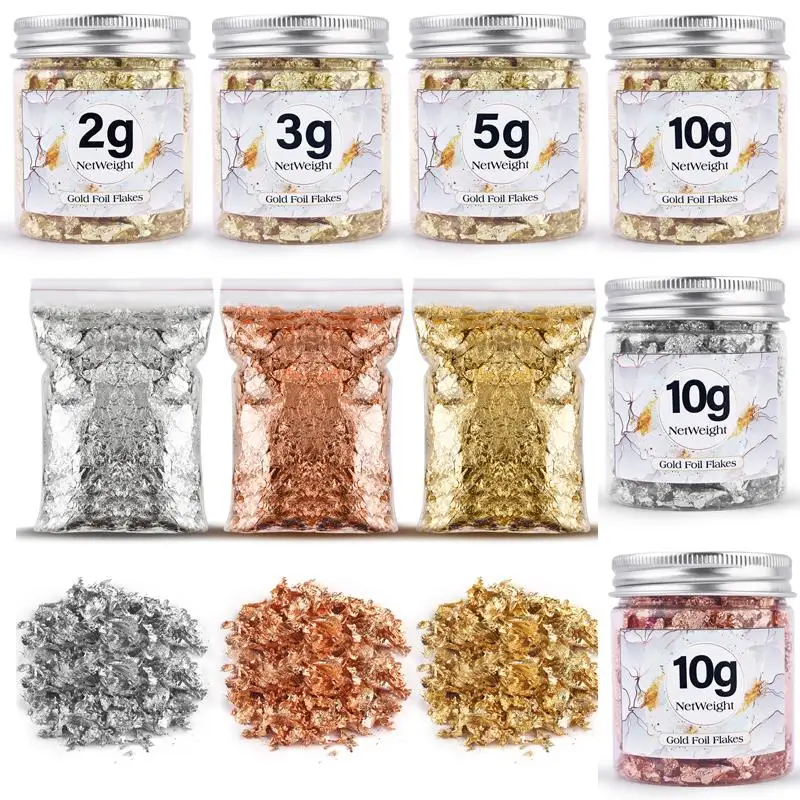 Imitation Gold Sliver Copper Foil Sequins Glitter Craft Leaf Flake Sheet Shiny Foil Paper For Gilding DIY Nail Art Decoration gold leaf paper,craft paper,imitation foil paper,handmade craft paper,handmade paper,imitation gold leaf sheets,foil paper,nail decoration,diy craft materials