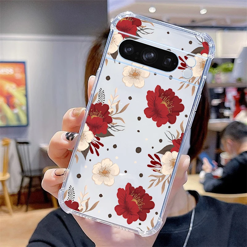 Spring Flowers Transparent Phone Case - Elegant Floral Design Cover