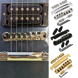 Adjustable Roller Saddle Tune-O-Matic Bridge Tailpiece With Brass Roller Saddles For LP SG Epi Electric Guitar Accessories