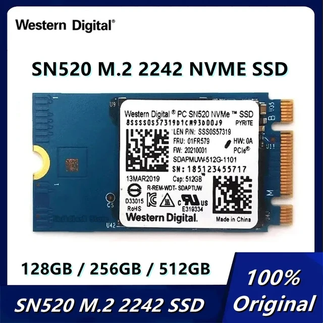 WD-Disque dur interne SSD pour ordinateur portable, modèle SN520, capacité  de 12 Go, 256 Go, 128 Go, M.2 2242 NVcloser, Western Digital M.2 2242 -  AliExpress