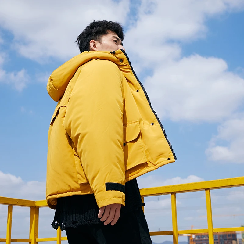 Winter New Japanese Style Large Size Trendy Men's Workwear Loose Hooded Warm Cotton Coat Cotton Jacket Coat Men