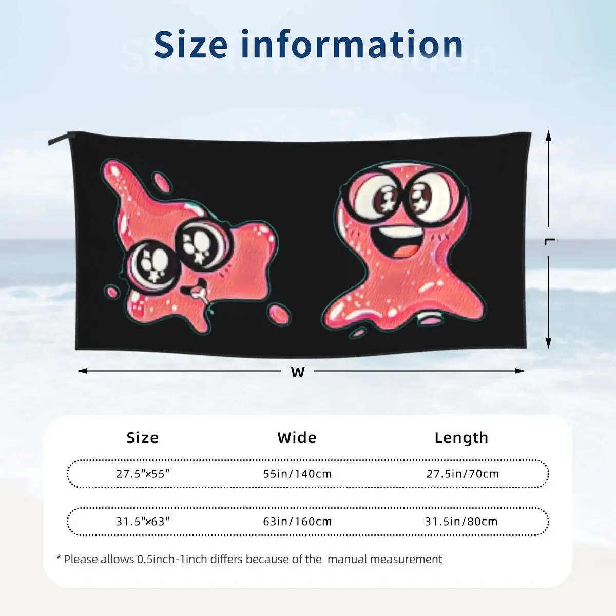 Super Slick Slime Sam Beach Towel Soft Microfiber Quick Dry Absorbent Quick Towels For Mountain Climbing 2