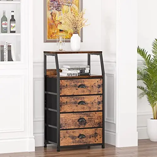 

Tall 4 Drawers Dresser, Vertical Storage Tower Black Dresser for Bedroom, Hallway, Entryway, Nursery, Closet Organizer