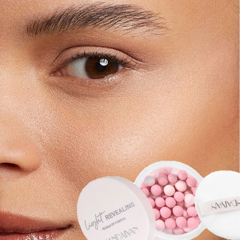 Oil Control Pressed Loose Powder Balls Bronzer Natural Brighten Waterproof Nude Setting Translucent Powder Korean Makeup