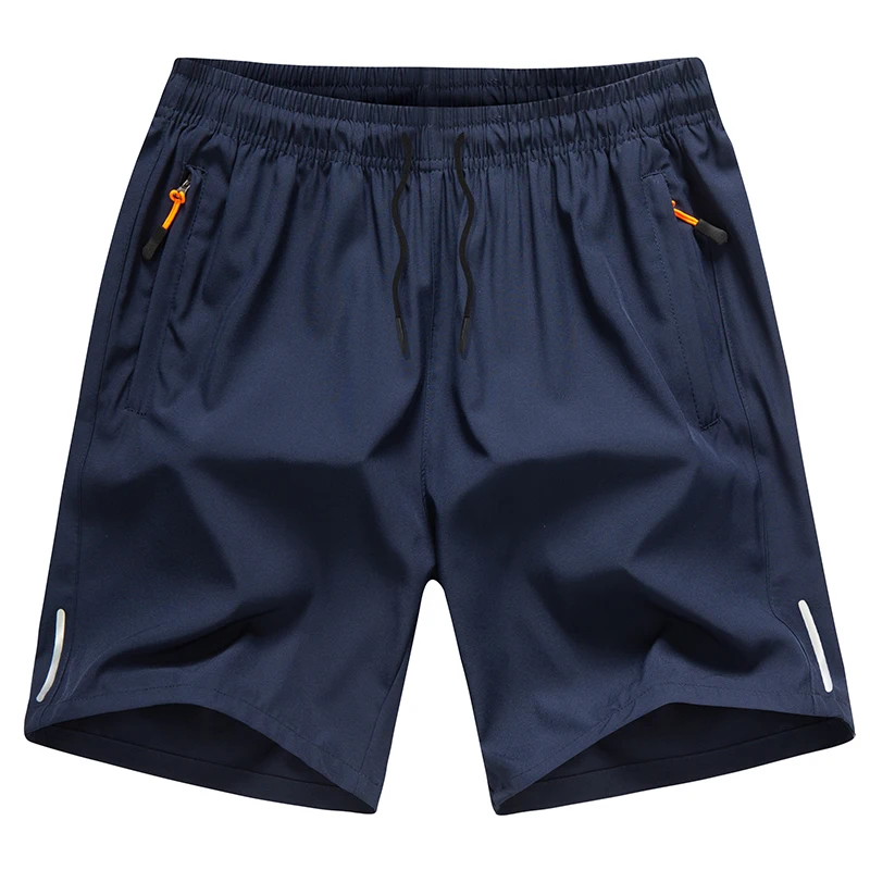 Summer Solid Color Fashion Elastic Waist Straight Pants Man High Street Casual Loose Pockets Thin Quick Drying All-match Shorts