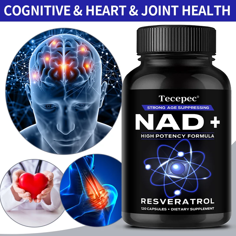 NAD+ Supplements Quercetin Resveratrol Supports Cell Muscle Brain Vision Heart Health
