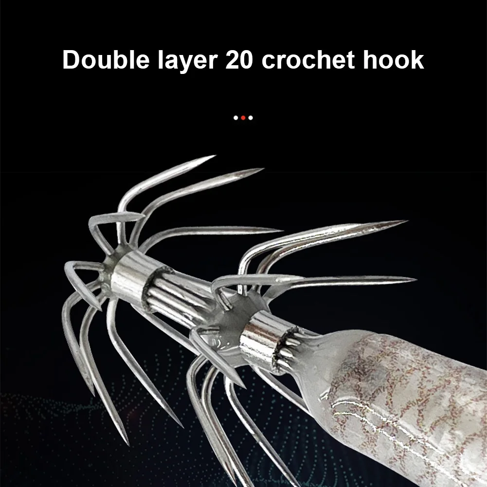 5.7g/8cm Simulation Luminous Squid Jig Hooks Fishing Lures Double Hook Lifelike Squid Hook Fishing Tackles Accessories